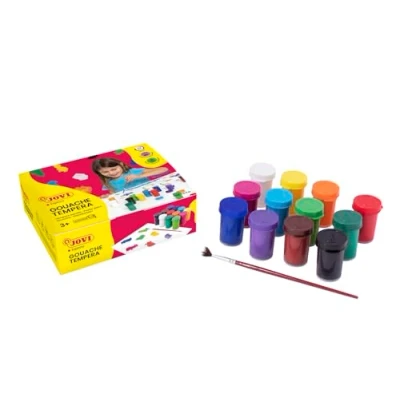 Immagine di Jovi, Colore + Vernice per fai da te, Set scuola di pittura poster PU=12 barattoli 15ml ciascuno (12 colori, 180 ml)