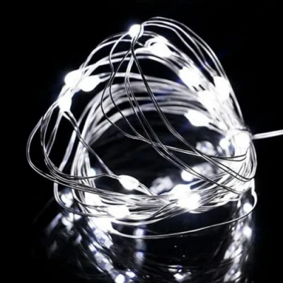 Immagine di anso 5 V USB LED String Lights Fairy 20 m 10 Argento Filo Ghirlanda Impermeabile Decorazione Casa (Bianco, 50 LED)