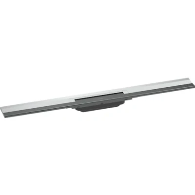 Immagine di hansgrohe RainDrain Flex set di canalina doccia accorciabile, canale drenaggio 800 mm, scarico a pavimento per montaggio filo muro, cromo