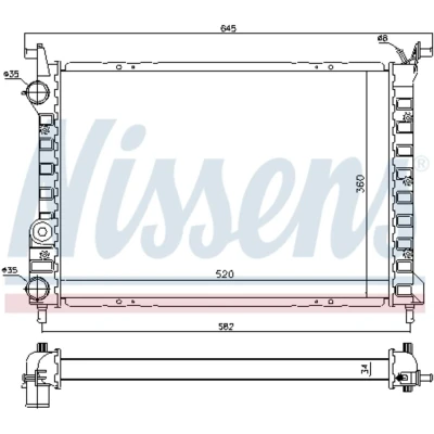 Immagine di NISSENS 61804 Radiatore motore Alluminio 520 360 34 Alette di raffreddamento montate meccanicamente FIAT: Strada Pick up, Palio I Weekend
