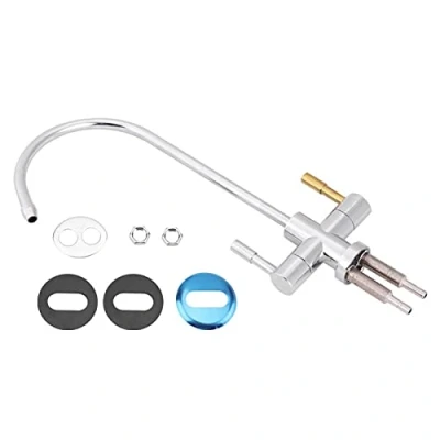 Immagine di YUMILI Rubinetto, Rubinetto da Cucina in acciaio inossidabile 1/4&#039;&#039; Doppi fori per lavello Cromo Osmosi inversa RO Filtro acqua potabile Bagno