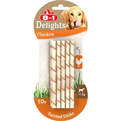 Immagine di 8in1 Delights Twisted Sticks per cani di taglia piccola Set %: 2 x 10 pz