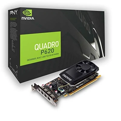 Immagine di PNY Quadro P620 DVI Professional Graphic Card 2GB GDDR5 PCI Express 3.0 x16, Single Slot, 4x Mini DisplayPort, 5K Support, Ultra quiet active fan