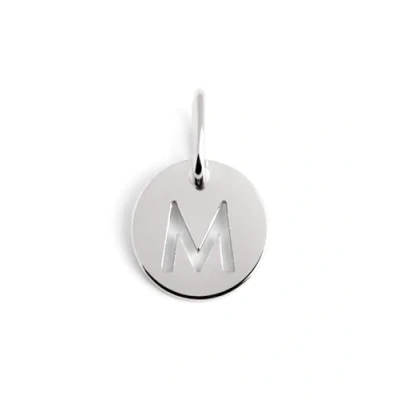 Immagine di SINGULARU Mini Medallion Letter Argento Pendente Iniziale in Ottone con Finitura Placcata Rodio Lettere A Z Charm Combinabile Collana Gioielli da Donna Lettera M