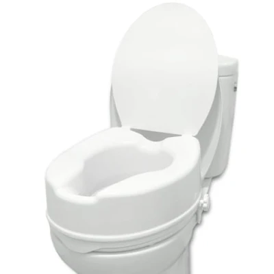 Immagine di PEPE Rialzo WC per Anziani con Coperchio (14 15 cm di altezza), Bagno Disabili, Alzawater Anziani, Universale, Sollevatore Bianco