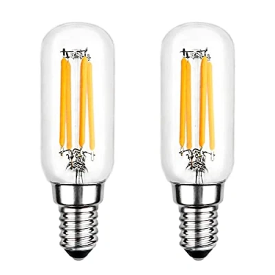 Immagine di Lampadina Cappa Cucina T25 E14 4W Luce Fredda 6000K 400LM, AC 230V, Equivalente a Tubolare 40W E14, Retro Filamento LED per Aspirante, non dimmerabile, set di 2