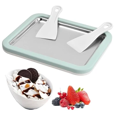 Immagine di Cozlly Macchina per Gelato Istantaneo, Rolled Ice Cream Maker, Piastra Roll, Rolls machine, Fredda con 2 Spatole Sorbetto Yogurt
