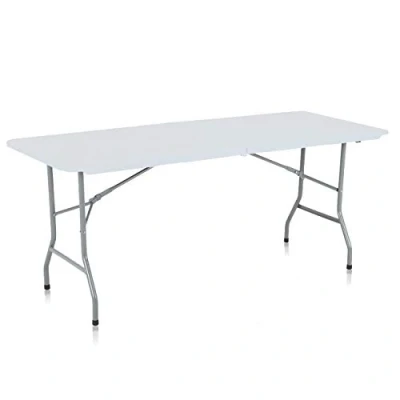 Immagine di Strattore Tavolo da Campeggio Birreria Birra Giardino Pieghevole Sagra Plastica Catering Picnic Buffet 180 x 70 74 cm in Bianco