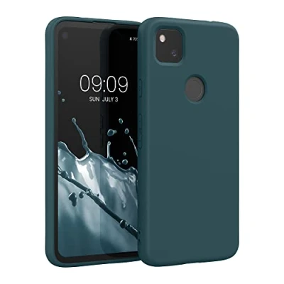 Immagine di kwmobile Custodia Compatibile con Google Pixel 4a Cover Back Case per Smartphone in Silicone TPU Protezione Gommata petrolio matt