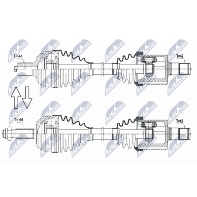 Immagine di NTY NPW VW 178 Albero motore / Semiasse Assale anteriore Sx 674