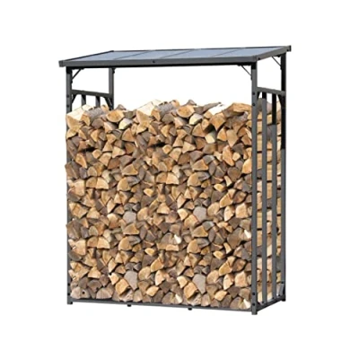 Immagine di QUICK STAR Scaffale per legna da ardere in metallo, 143 x 70 185 cm, giardino, 1,8 m3/2,5 SRM, supporto impilabile esterni
