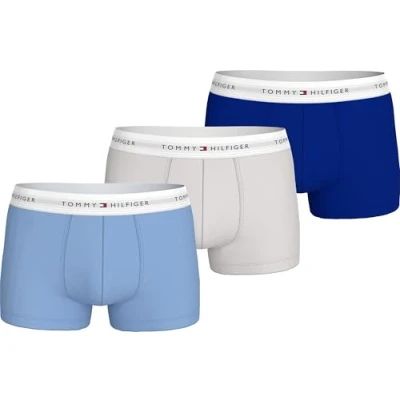 Immagine di Tommy Hilfiger Signature Trunk 3 PACK Culotte, Uomo, Taglia: Medium, Visual blu/light coast/wedge blu