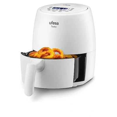 Immagine di Ufesa Twist, Friggitrice ad Aria 2 Litri, Bianca, 6 Programmi Preimpostati, 1200 W, Timer, Temperatura 80ºc 200ºc, Airfryer senza BPA ne PFOA