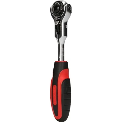 Immagine di KS TOOLS 914.3815 Cricchetto reversibile 72 10 (3/8&quot;) con giunto angolare 165 Acciaio al cromo vanadio