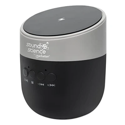 Immagine di MANHATTAN Sound Science Altoparlante Bluetooth con Pad di Ricarica a induzione, Colore: Nero