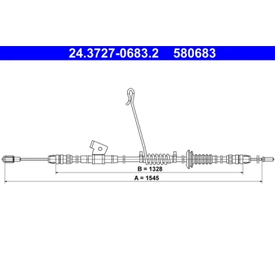 Immagine di ATE 24.3727 0683.2 Cavo Freno 1545 FORD: Transit Custom V362 Bus