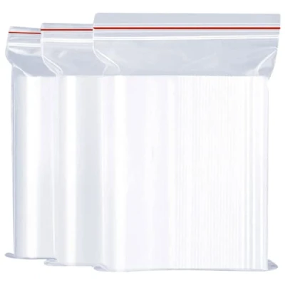 Immagine di sacchetti in plastica trasparente con zip autobloccanti chiusura ermetici (17 x 23 cm (100 pezzi)