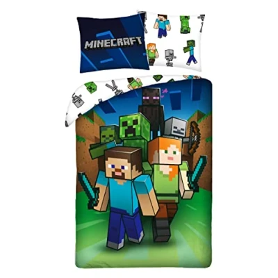 Immagine di Minecraft set di copripiumino, in cotone, 140 x 200 cm, con federa 70 90 originale