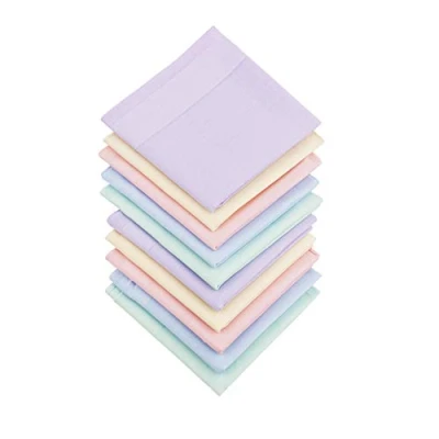 Immagine di HOULIFE fazzoletti da donna in 100% cotone 60S morbido tinta unita caramelle colore per festa di nozze 5/10 pezzi 16x16/40x40cm, Misto 1 10 pezzi, Medium
