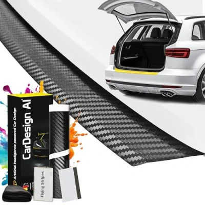 Immagine di protezione paraurti adatto per VW T Cross C1 2018 2026 (SUV compatto a 5 porte): pellicola protettiva vernice e antigraffio bagagliaio (nero carbonio)