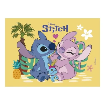 Immagine di dekora Decorazione per Torte di Compleanno Bambini Cake Topper Stitch 21 x 8 cm Foglio Rettangolare Carta Commestibile Senza Glutine, Lattosio Adatto ai Vegetariani