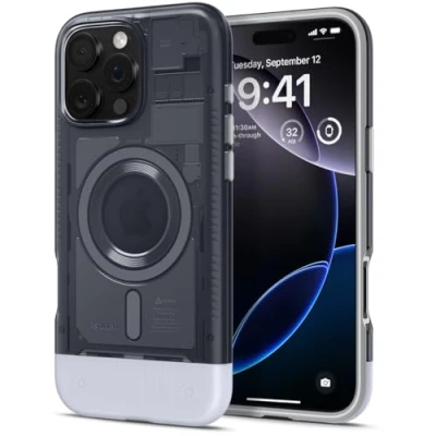 Immagine di Spigen Cover per iPhone 16 Pro Max, Classic C1 MagFit, Compatibile con MagSafe Grafite