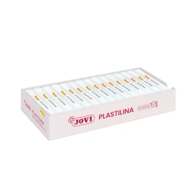 Immagine di Jovi PLASTILINA, Pasta da modellare a base vegetale, 15 x 150 grammi, Colore bianco, Grande plasticità, Senza glutine, Ideale per bambini partire dai 2 anni (7101)