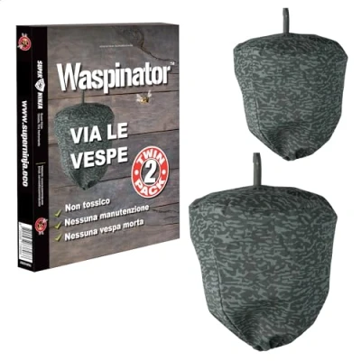 Immagine di Waspinator Repellente per Vespe, 2 pezzi, Deterrente Vespe Resistente Trappola alle Intemperie Esterni, Esca/Finta Vespa, ape e Calabrone, Senza Deterrenti Chimici