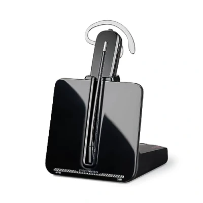 Immagine di Poly Convertible, Monoauricolare Senza Filo, Connessione Bluetooth, Cancellazione del Rumore, Comandi sul Dispositivo, Imbottitura in Similpelle, Autonomia 7 Ore, Compatibile con Telefoni Fissi, Nero