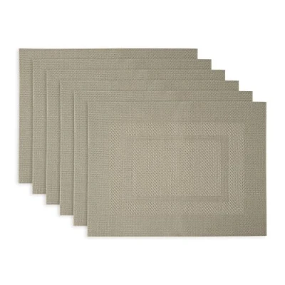 Immagine di DII Set di tovagliette in PVC, collezione da tavolo, per interni ed esterni, 13 x 17,25, pietra, 6 pezzi
