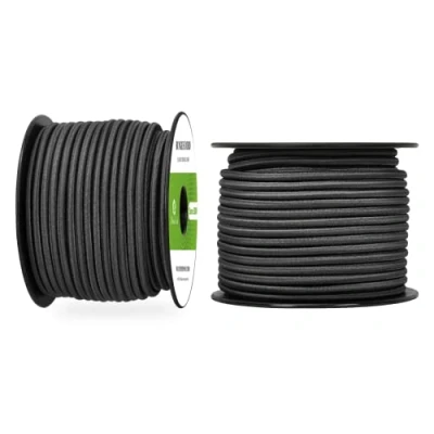 Immagine di Abma Cord Corda Elastica 5mm 30M di Gomma Cavo Elastico Marino per Teloni, Tende e Bagagli Nero