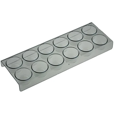 Immagine di Portauovo da 12 pezzi, adatto per frigorifero Gorenje, lunghezza: 28 cm, larghezza: 10 altezza: 2,5 diametro scomparto uova: 4 cm.