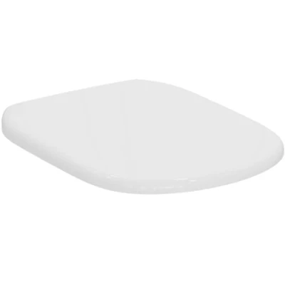 Immagine di Ideal Standard Tesi, Copriwater avvolgente a chiusura rallentata, Copri wc con cerniere in acciaio inox, Bianco