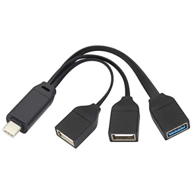 Immagine di AAOTOKK Cavo OTG USB C 3.0,USB Type 3.0 Maschio a 2 Porte 2.0 + Femmina Cavo,On The Go (OTG) per Smartphone,Laptop,Mouse,Dispositivi e più portatili(21cm/8 Pollice)
