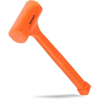 Immagine di NEIKO 02849A Martello morto da 1,8 kg, arancione fluo, modellato a corpo unico, impugnatura scacchi, resistente scintille e rimbalzi