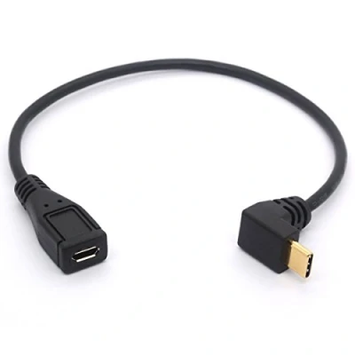 Immagine di Cavo da Micro USB a tipo C, C maschio angolato di 90 gradi B femmina, adattatore convertitore OTG per Pro, laptop, dispositivi Android