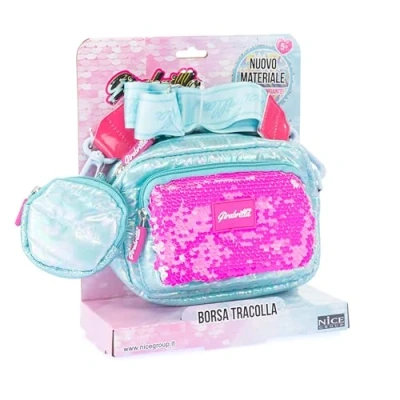 Immagine di Girabrilla Nice Group Puffer Borsa Pochette, 1 Borsetta a tracolla Verde Acqua con Porta Monete per bambine