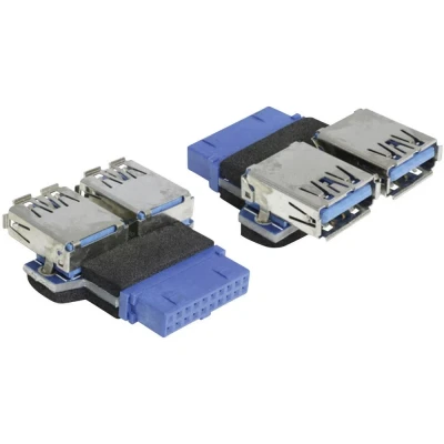 Immagine di Delock USB 3.2 Gen 1 (USB 3.0) Adattatore [1x Presa int. 19poli 2x A 3.0)] 65324