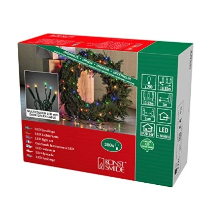 Immagine di Konstsmide 6355 520 Micro catena luminosa interno rete elettrica (opzionale) Numero di lampadine 200 LED (monocolore) RGB Lunghezza illuminata: 13.93 m