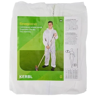 Immagine di Kerbl 3408, Tuta in Polipropilene monouso Bianco Taglia: XL