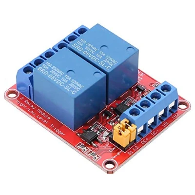 Immagine di scheda di espansione relè a 2 canali con isolamento optoaccoppiatore Trigger livello alto e basso per 5V / 12V 24V(12V)