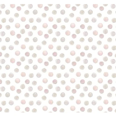 Immagine di Melody Jane Carta da parati con stampa a pois rosa su sfondo bianco, in miniatura, scala 1:12