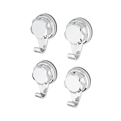 Immagine di Compactor Bath RAN7816 Set di 4 Grandi Ganci, 7.1 x 8.7 cm, Materiale: TPU And ABS, Argento Cromato, unità