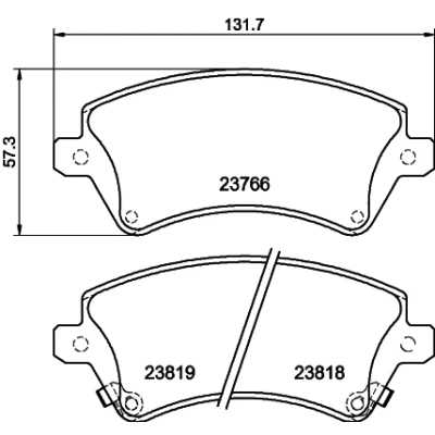 Immagine di HELLA 8DB 355 017 241 Kit pastiglie freno con segnalatore acustico usura TOYOTA: Corolla IX Hatchback, Station Wagon, Sedan