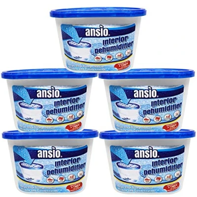 Immagine di Deumidificatore interno ANSIO, dispositivo di rimozione condensa, assorbitore umidità, deumidificatori per muffa, umidità in casa, cucina, guardaroba, camera da letto, roulotte, ufficio, garage, bagno, cantina 500 ml, confezione 5