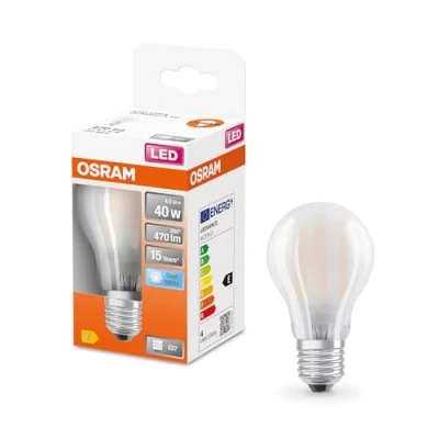 Immagine di OSRAM 4058075303409 LED (monocolore) ERP E (A G) E27 Forma di bulbo 4 W = 40 Bianco freddo (Ø x L) 60 mm 105 1 pz.