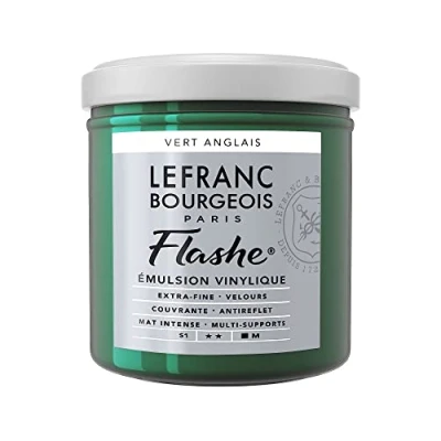 Immagine di Lefranc Bourgeois Flashe 300496 Pittura acrilica e vinile, altamente pigmentata, elastica, resistente alla luce, all&#039;invecchiamento, opaca, per interni ed esterni, vaso da 125 ml, verde
