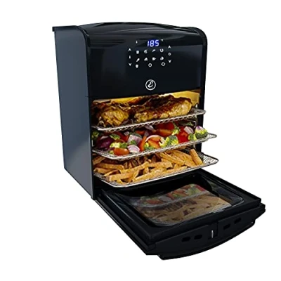 Immagine di Friggitrice Ad Aria 12 Litri, 10 In 1 Forno Calda Con LED Touch Screen Senza Olio Multifunzione 1800W Friggere Griglia 5 Accessori 7 Programmi Tempo Temperatura Regolabili