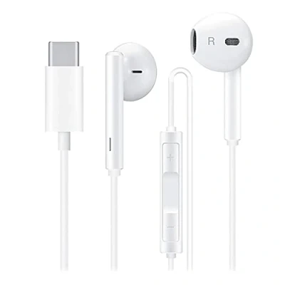 Immagine di Cuffie USB C con cavo in ear Headset Digital Audio per Samsung Galaxy S24 S23 S22 S21 S20 A55 A54 A53 A35 A34 iPhone 16 Pro 15 15Pro iPad Google Pixel 9 8 7 6 Xiaomi Mi13 Mi12