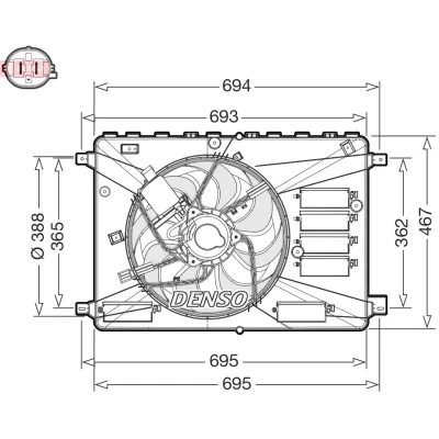 Immagine di DENSO DER10010 Ventola Radiatore FORD: KUGA 1, Galaxy Mk2 MPV, S Max Mk1